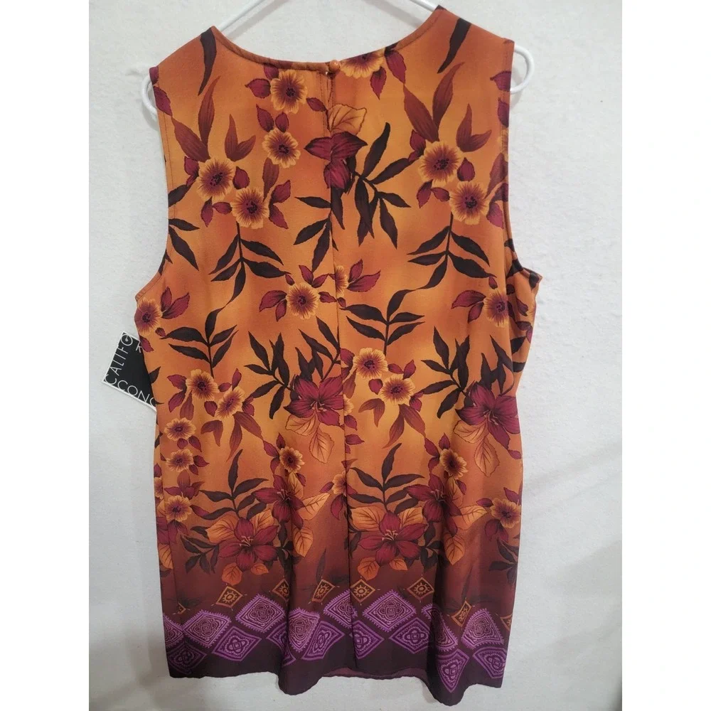 NWT VTG 90s California Concepts‎ Floral Border Print Midi Dress Plus 18 Boho Y2K